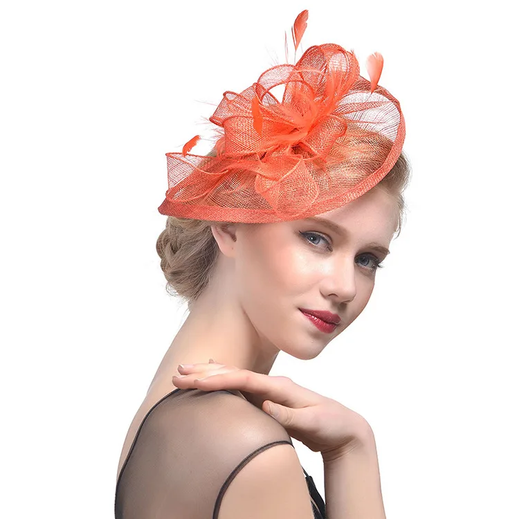 

Shiny Headdress Popular Bride Hair Accessories Banquet Photo Top Hat Feather Headdress