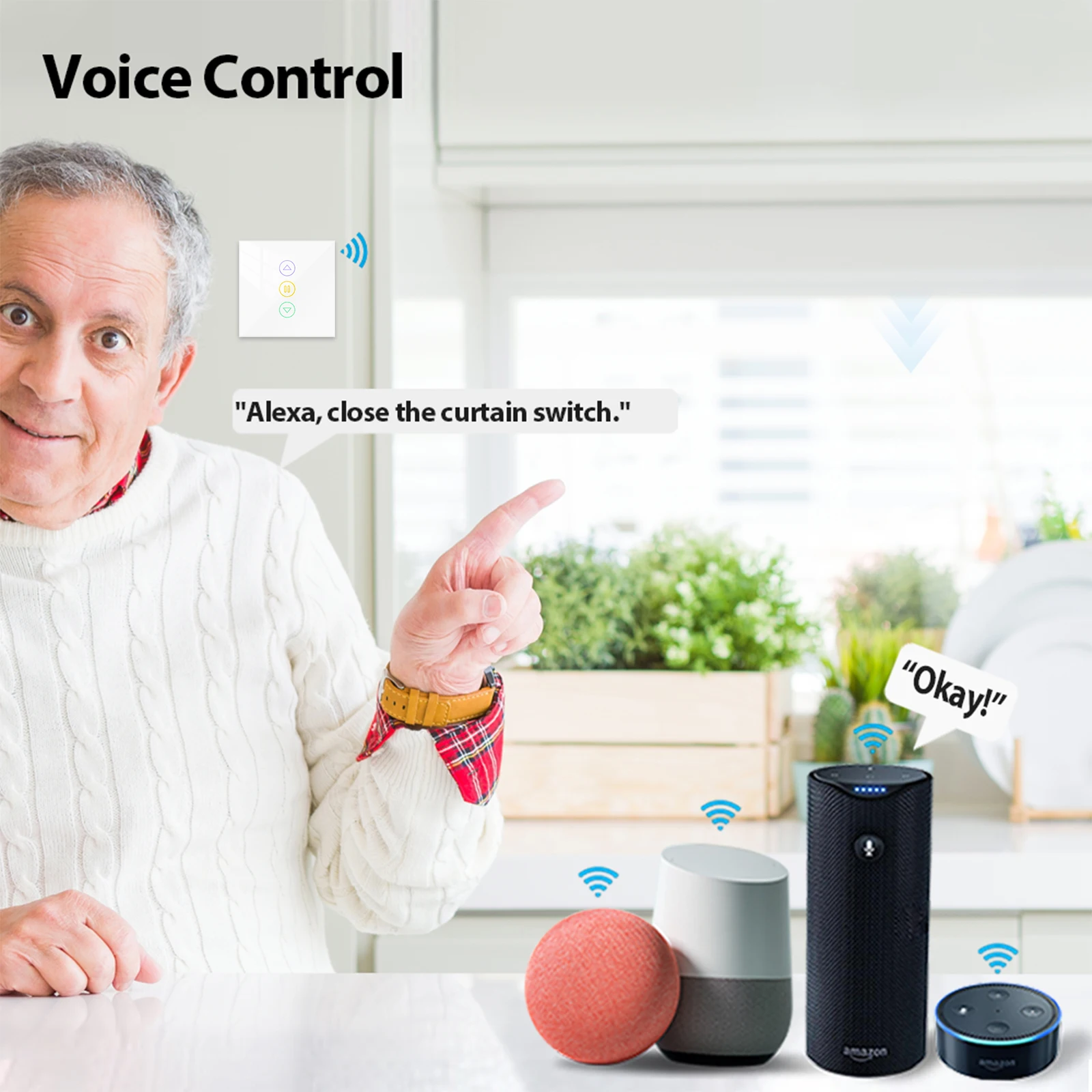 QCSMART Tuya WiFi الذكية الحياة الستار التبديل ل الأسطوانة مصراع الستائر الكهربائية بمحركات التحكم الصوتي بواسطة أليكسا جوجل المنزل