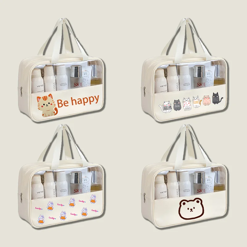 

Waterproof Toiletry Bags Large Capacity Makeup Toiletry Cosmetic Storage Pouch For Women Cute Cat Rabbit Bear Men Toiletry Bag