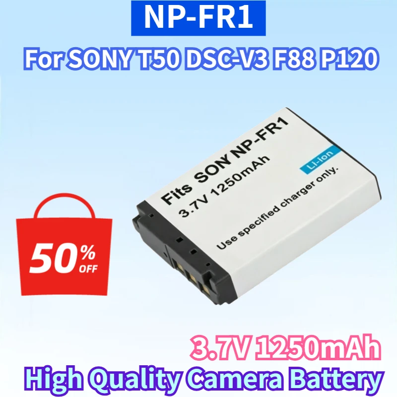 

Newest NP-FR1 3.7V 1250mAh Lithium-ion Rechargeable Battery for SONY T50 DSC-V3 F88 P120 P100 P150 High Quality Camera Battery