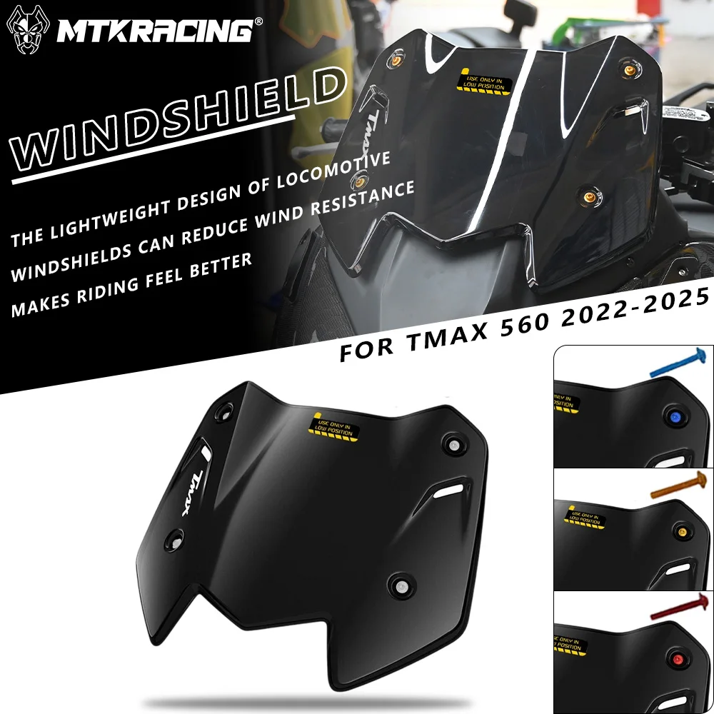 

MTKRACING Windshield For YAMAHA TMAX 560 2022-2025 Motorcycle Accessories Windshield Deflector Visor Viser :BSV-F83J0-20-00