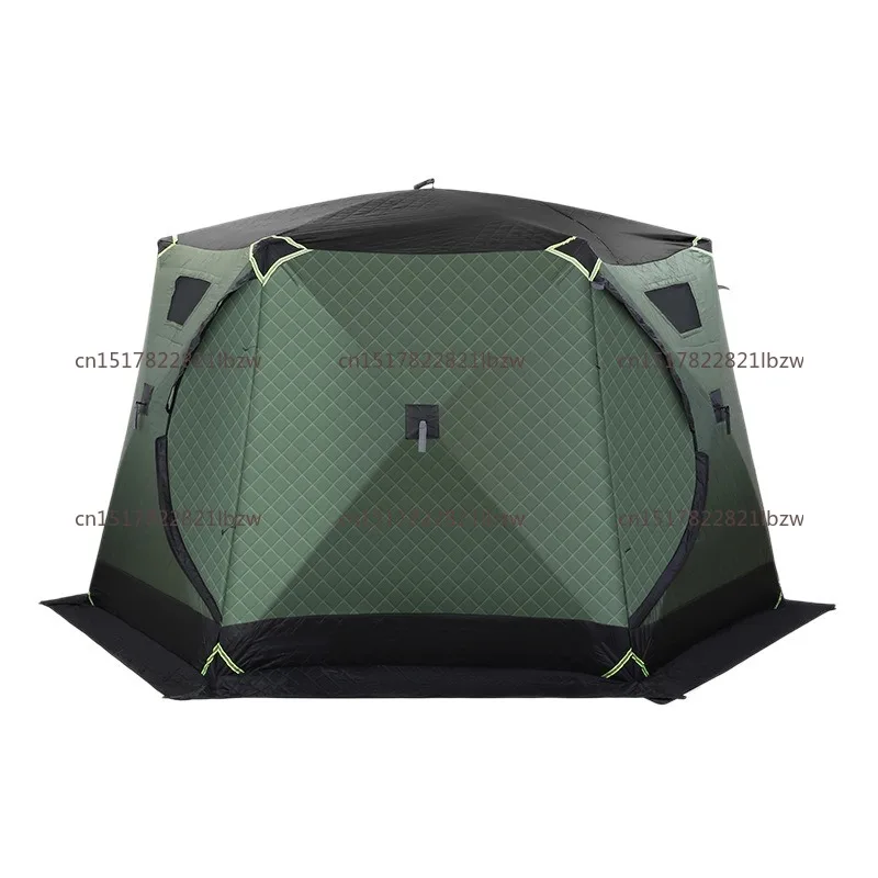 Winter thickened warm cotton tent four corners cotton windproof winter fishing tent hexagonal camping equipment ice fishing tent