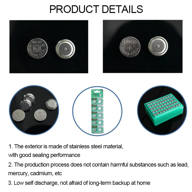 10-200 pieces AG10 LR1130 button battery LR54 L1131 389 390 LR54 1.55V alkaline battery suitable for watch toy remote control