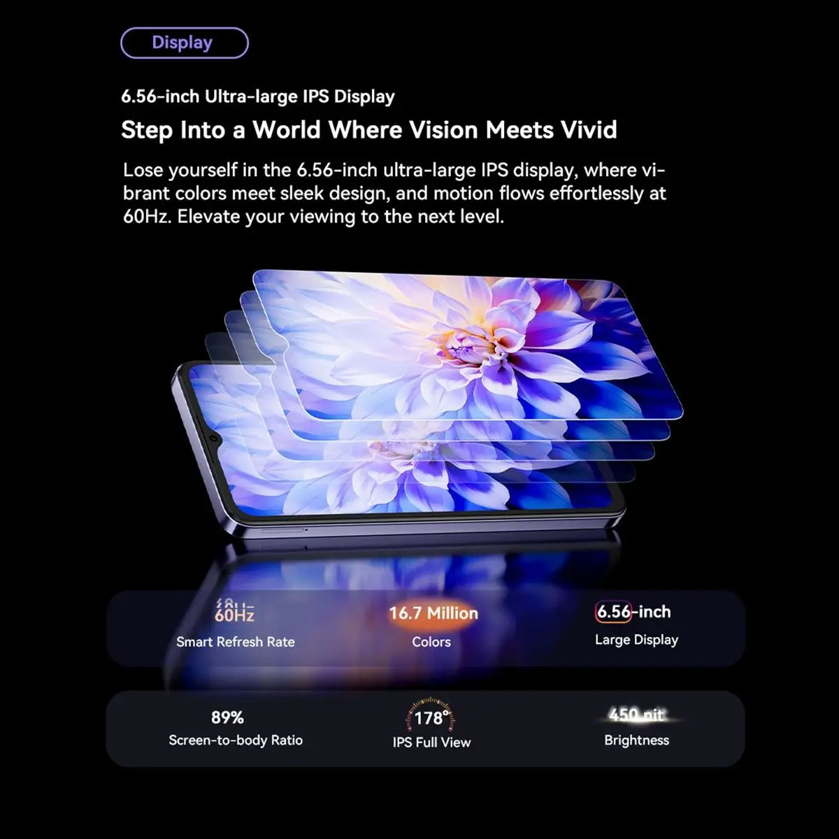 Blackview OSCAL FLAT 2C Smartphone 4GB 64GB 6.56'' Unisoc T603 Octa Core Mobile Phone 13MP Camera 5000mAh Battery 4G Android 14