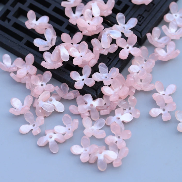 Tapas de cuentas de flores de 10-50 piezas, abalorios de pétalos de vidrio checo, cuentas espaciadoras sueltas para la fabricación de joyas, accesorios de bricolaje, venta al por mayor