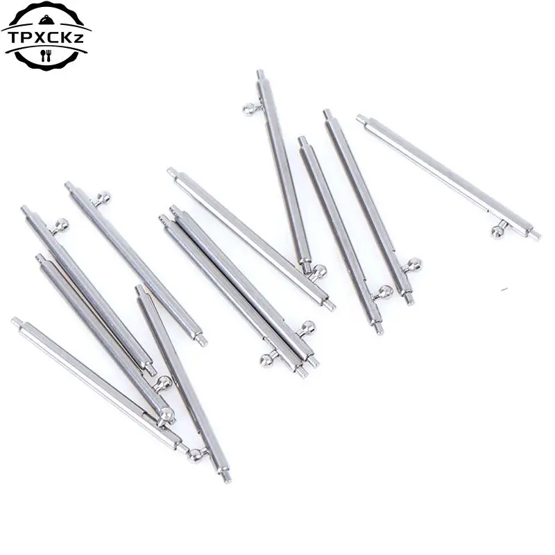 10Pcs Quick Release Spring Bars Stainless Steel Watch Band Strap Pin Bar Tool Parts 12~24mm