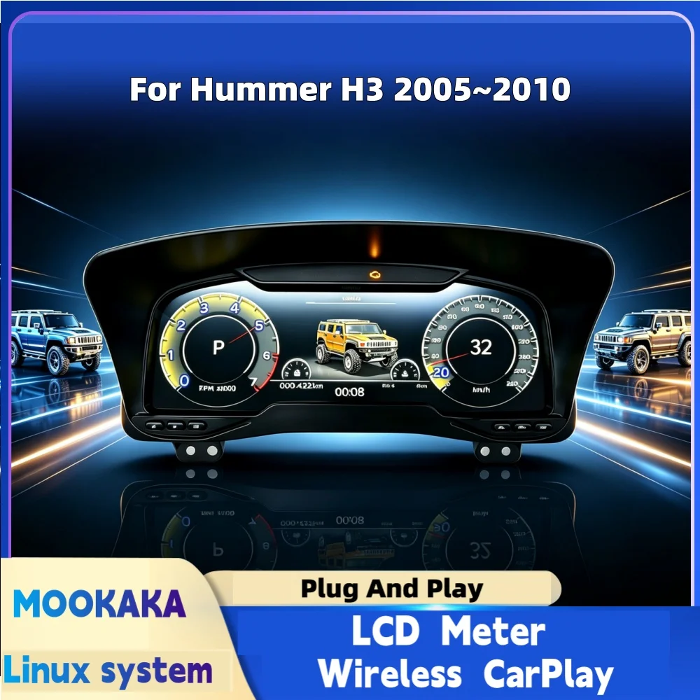 Digital Dashboard For Hummer H3 2005 2006 2007 2008 2009 2010 Car Cluster LCD Meter Virtual Cockpit Digital Instrument Panel