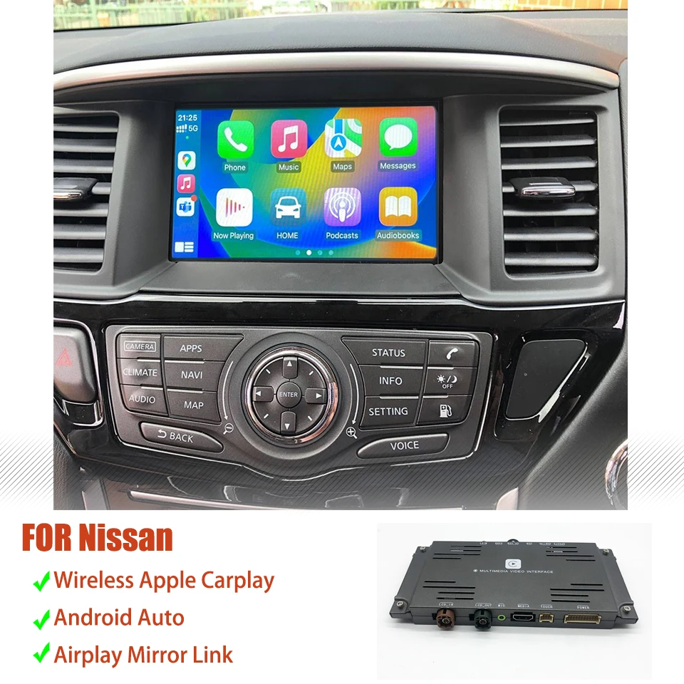 AZTON Auto Navigation Upgrade Kit Android Auto Wireless Apple CarPlay dla Nissan 370z Patrol Y62 Armada Phthfinder R35 GT-R