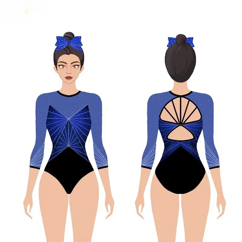 Girls Artistic Gymnastics Suit Team Performance Costume Cheerleading Uniform Tights