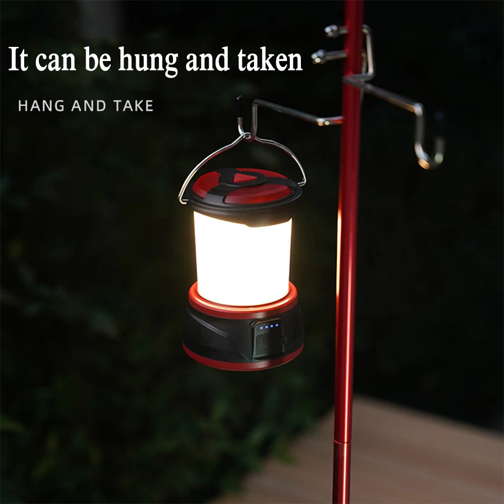 

LED Camping Light Rechargeable Work Light Outdoor Hanging Lights Tent Light Portable Emergency Light Waterproof Camping Lamp