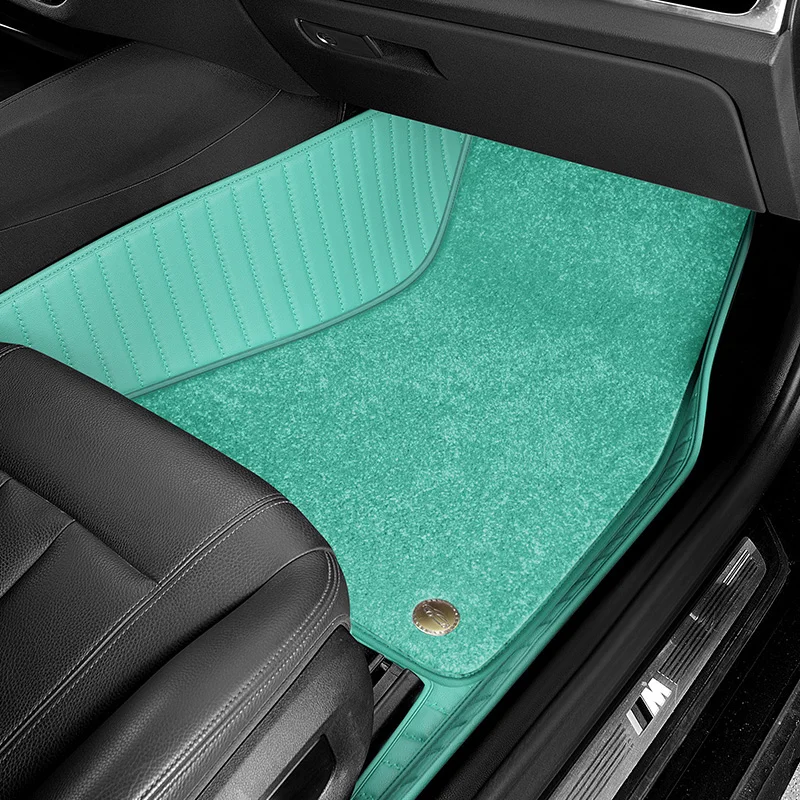 Custom Stripe Leather Car Mats for Volvo All Models S60 V40 XC70 V50 XC60 V60 V70 S80 XC90 V50 C30 S40 Automobile Carpet Cover