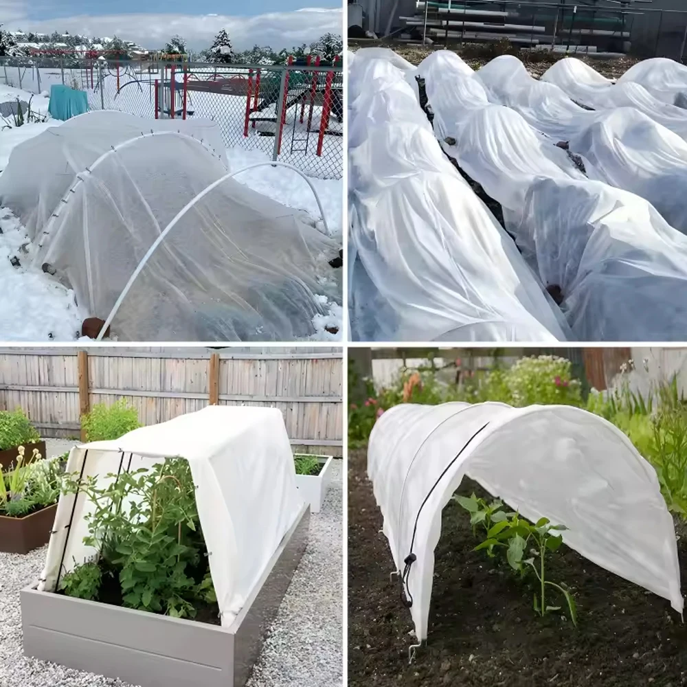1-4Pcs 0.9oz Garden Netting Plant Row Cover Winter Garden Fabric Plant Cover for Winter Frost/Sun Pest Protection Garden Tools