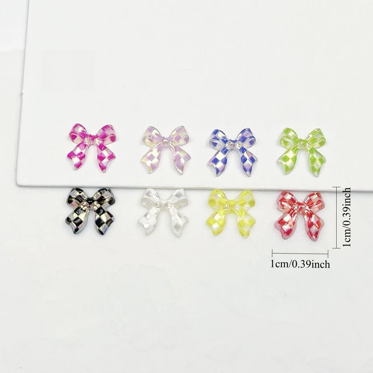 30/50/100Pcs 10*10mm Checkered Pattern DIY Accessories for Nail Art Wearable Nails Clothing Bags Cute Sweet Earrings Phone Cases