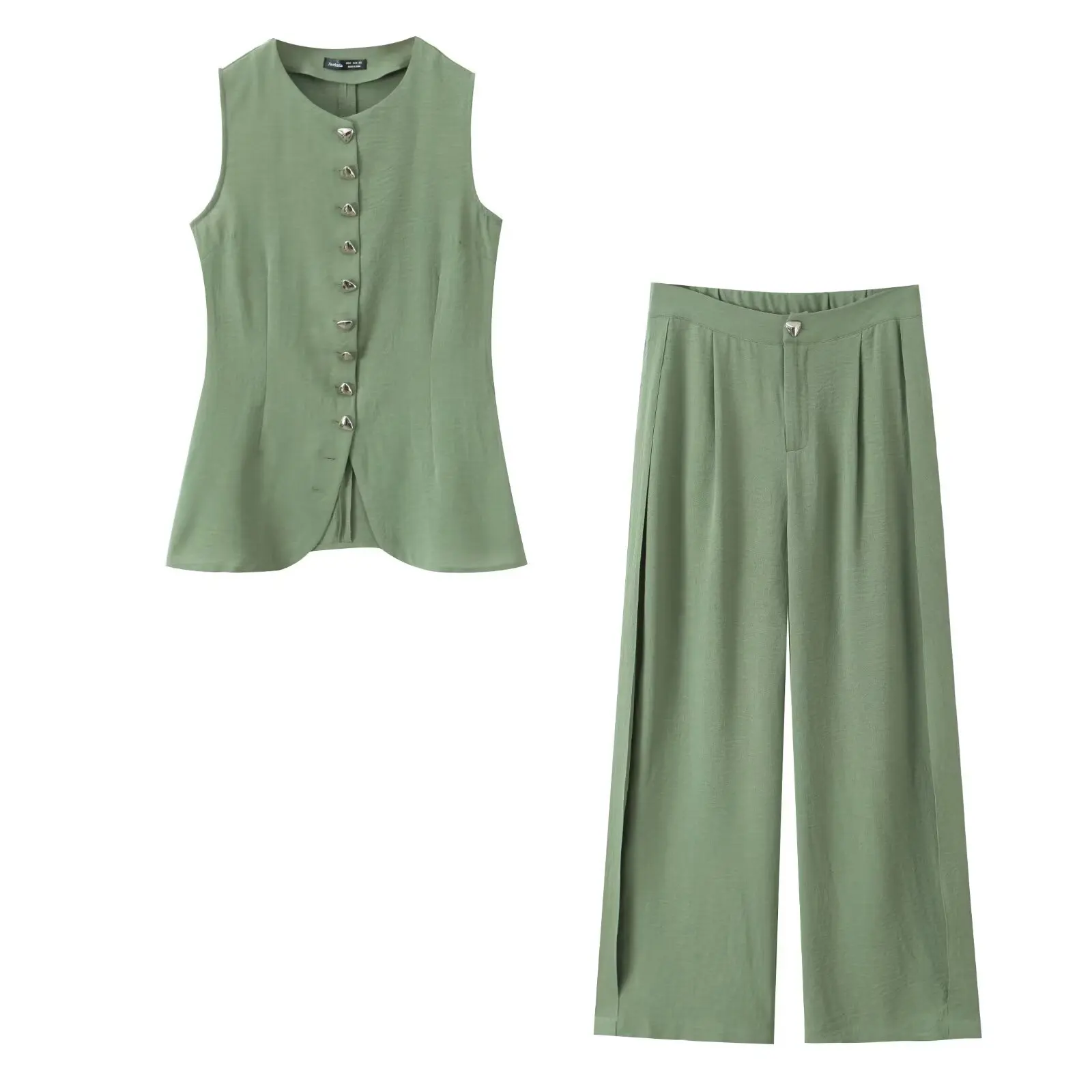 Women's Fashion Casual Vest and Trousers Suit   T23M