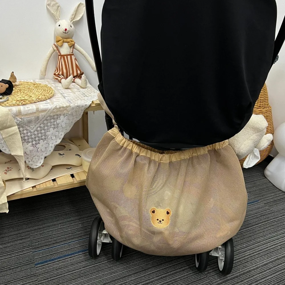 

Cart Accessories Large Capacity Stroller Hanging Bag Mesh Storage Organizer Nappy Organizer Reusable Mesh Stroller Bag Stroller