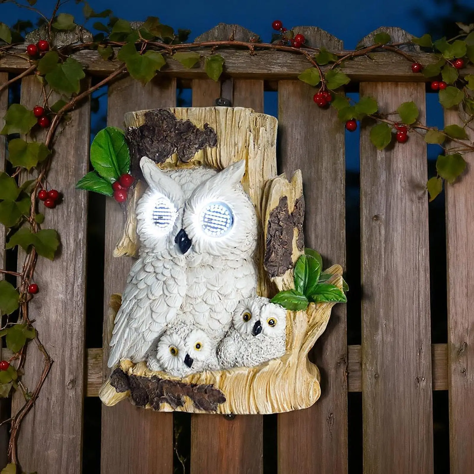 

Садовая сова, статуя солнечного света, уличный декор, забавный орнамент, фигурка животного с реалистичным движением глаз для сада, двора, двора