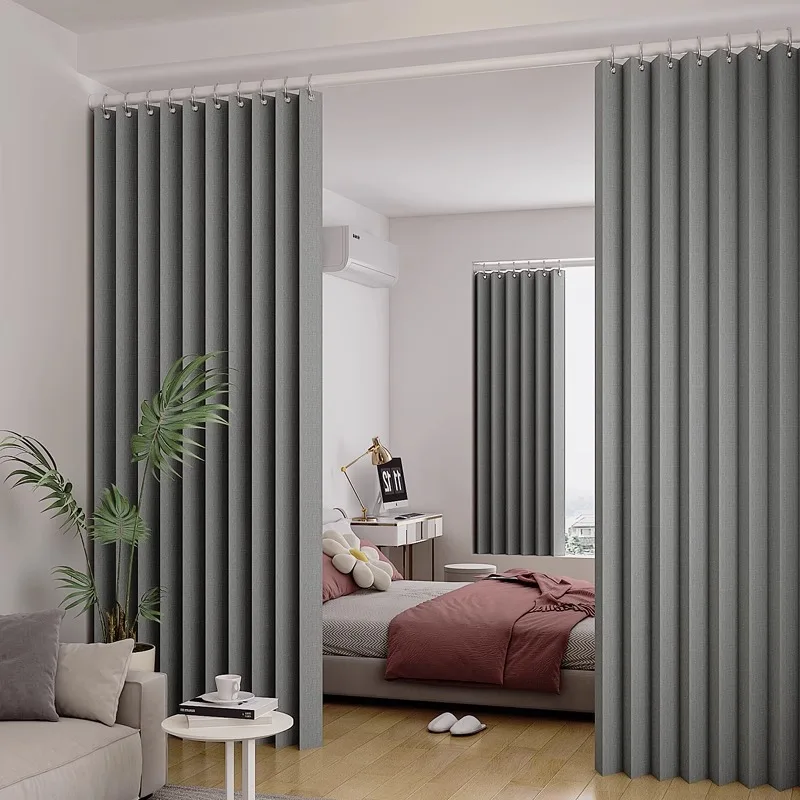 No Drill Semi Transparent Divider Curtain Privacy Guard with Hooks for Shared Apartment Dorm Easy Install No See Through Easy Cl