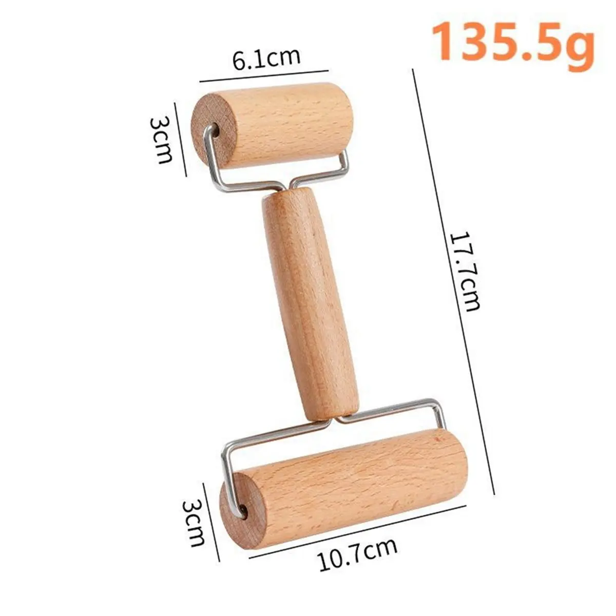 finefine Pizza Dough Roller & Dough Docker,Dough Hole Maker Puncher Wooden Rolling Pin for Pizza,Cookie,Pie,Pastry,Bread,Crust
