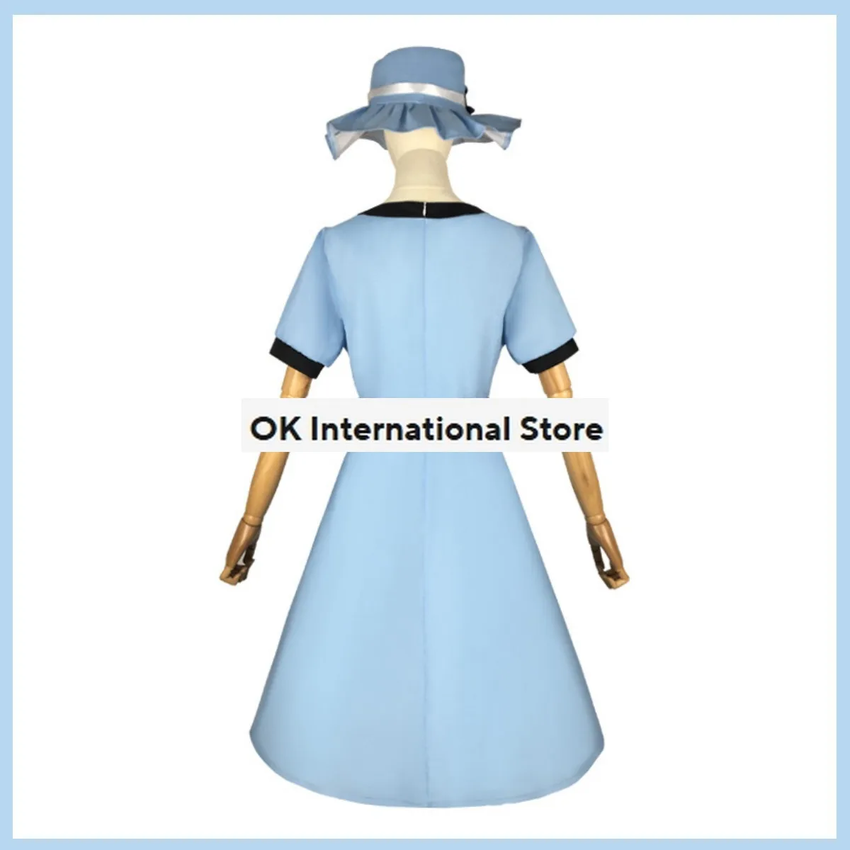 Anime Game Steins Gate Shiina Mayuri Costume Cosplay Blue Dress Princess Dress Hat Adult Woman Lovely Kawaii Carnival Suit