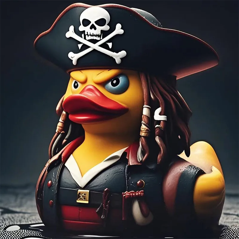 Creative Pirate Duck Resin Statue, Niche Art Decor Ornament, Unique Home Desktop Decoration, Collectible Gift Craft