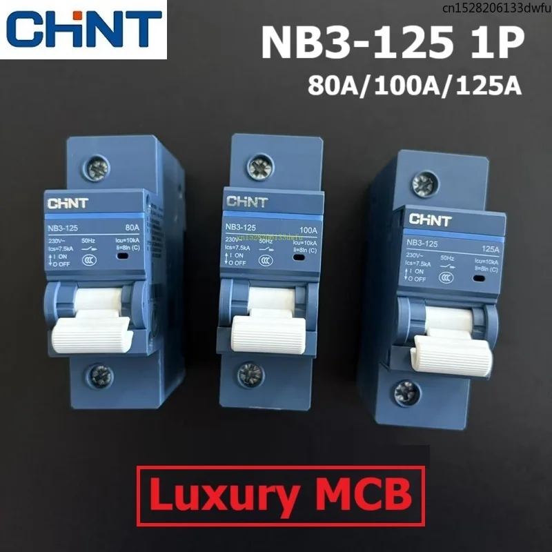 

CHINT Высокое качество класса люкс NB3-125 1P Бытовой небольшой автоматический выключатель Воздушный выключатель MCB DZ47 80A 100A 125A NB3