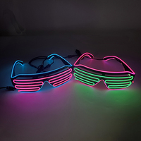 Light Up Flashing Shutter Neon Rave Glasses El Wire LED Sunglasses  Glow DJ Costumes For Happy Bar Night