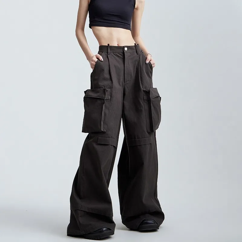 WCFCX STUDIO Y2k Streetwear Style Cargo Pants Women Vintage Chic Korean Fashion Women's Clothes Loose Wide Leg Pants Women's