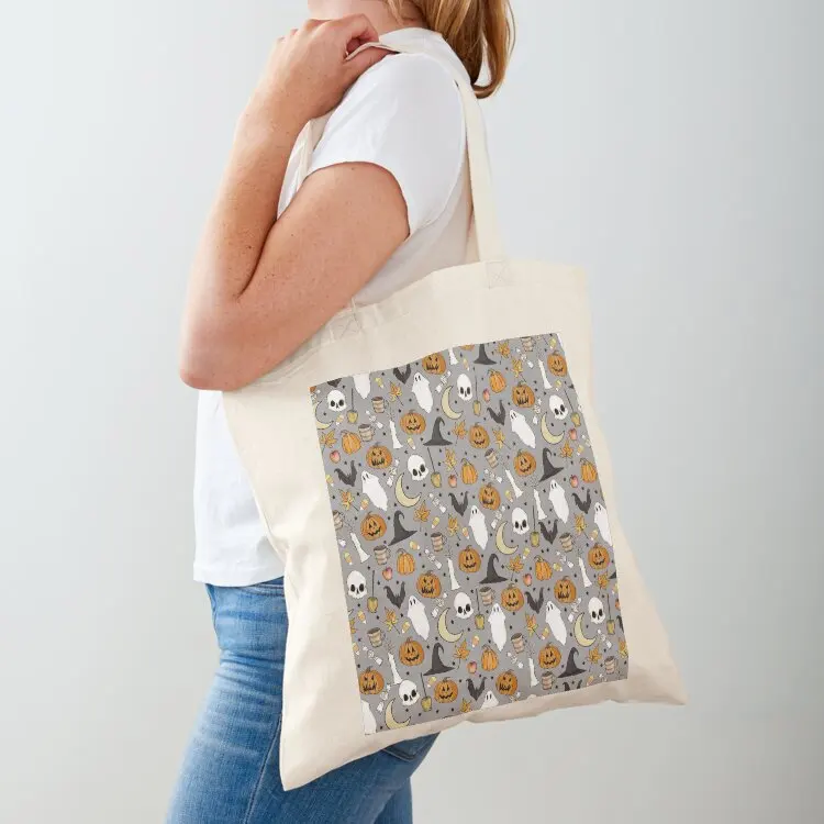 

HALLOWEEN PATTERN  in graveyard gray Tote Bag tote bags aesthetic Big bag women custom fabric bag women