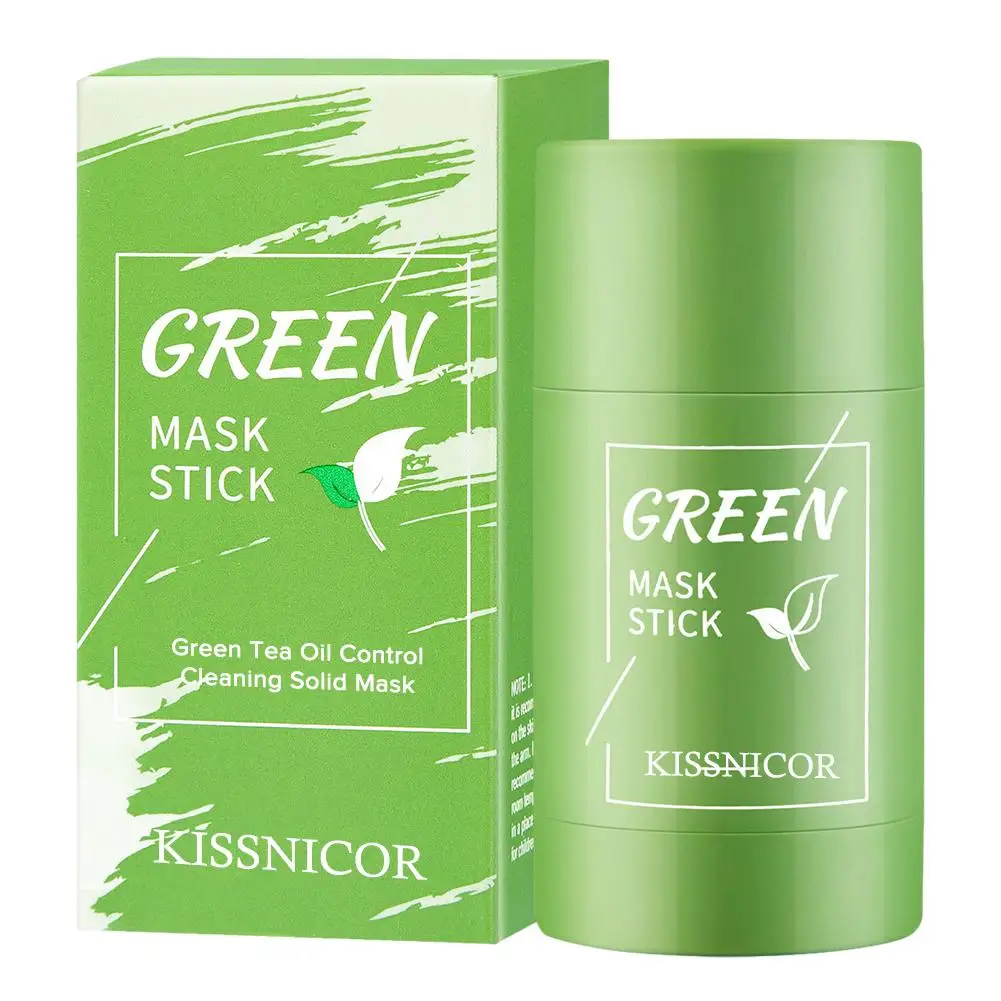 40g Green Tea Cleansing Stick Mask Remove Blackheads Acne Deep Cleansing Purifying Clay Mask Oil Control Solid Mask Moisturizing