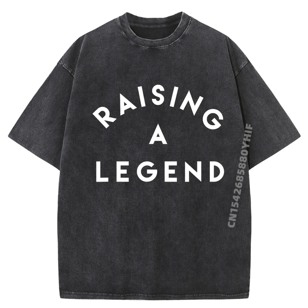 

Мужская свободная футболка с принтом Raising A Legend Design Графические футболки Мужская классическая стираная рубашка в винтажном стиле