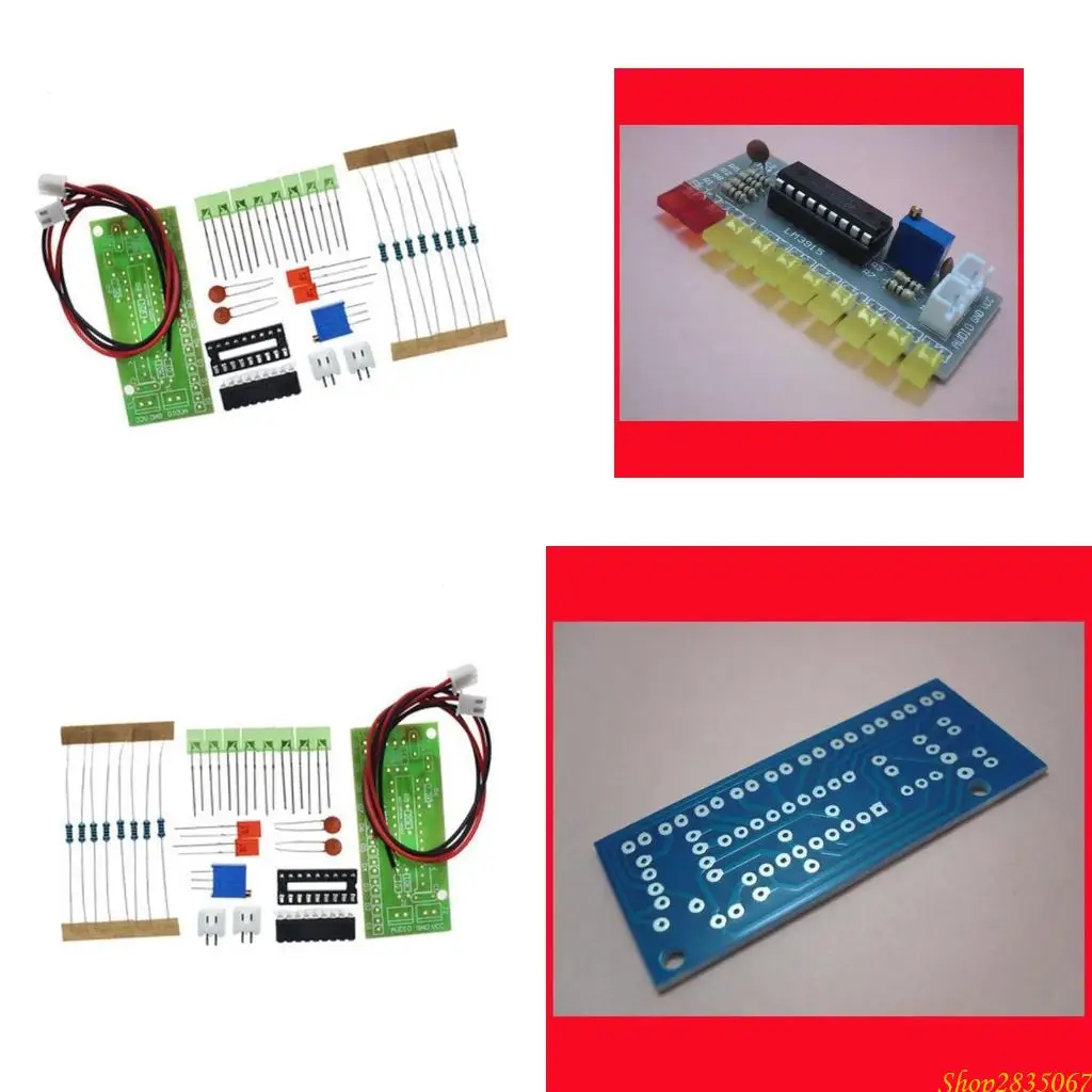 

LM3915 DIY SET для индикации уровня звука с 10 анализаторами спектра светодиодного звука 831F