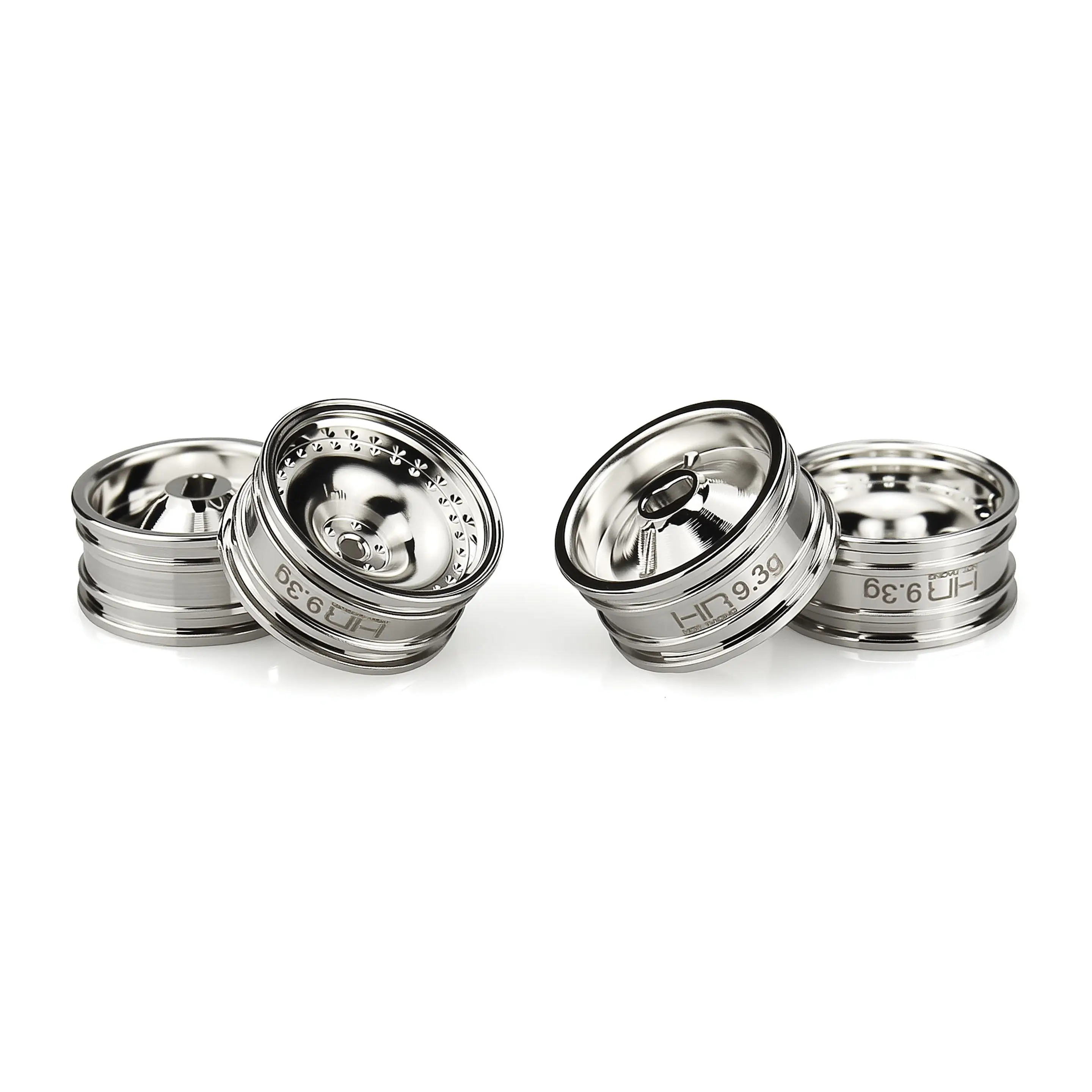 HR Axial SCX30 Chrome-Plated Brass Hubs  Single Hub Weight: 9.3 g   Offset: +4 mm (per Side)