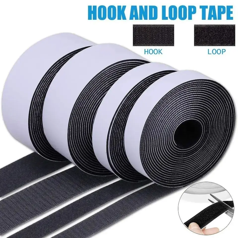 1/3/5M Strong Self-adhesive Hook and Loop Fastener Strip Magic Nylon Sticker Scratch Tapes with Glue Strap for DIY Craft 20-50MM