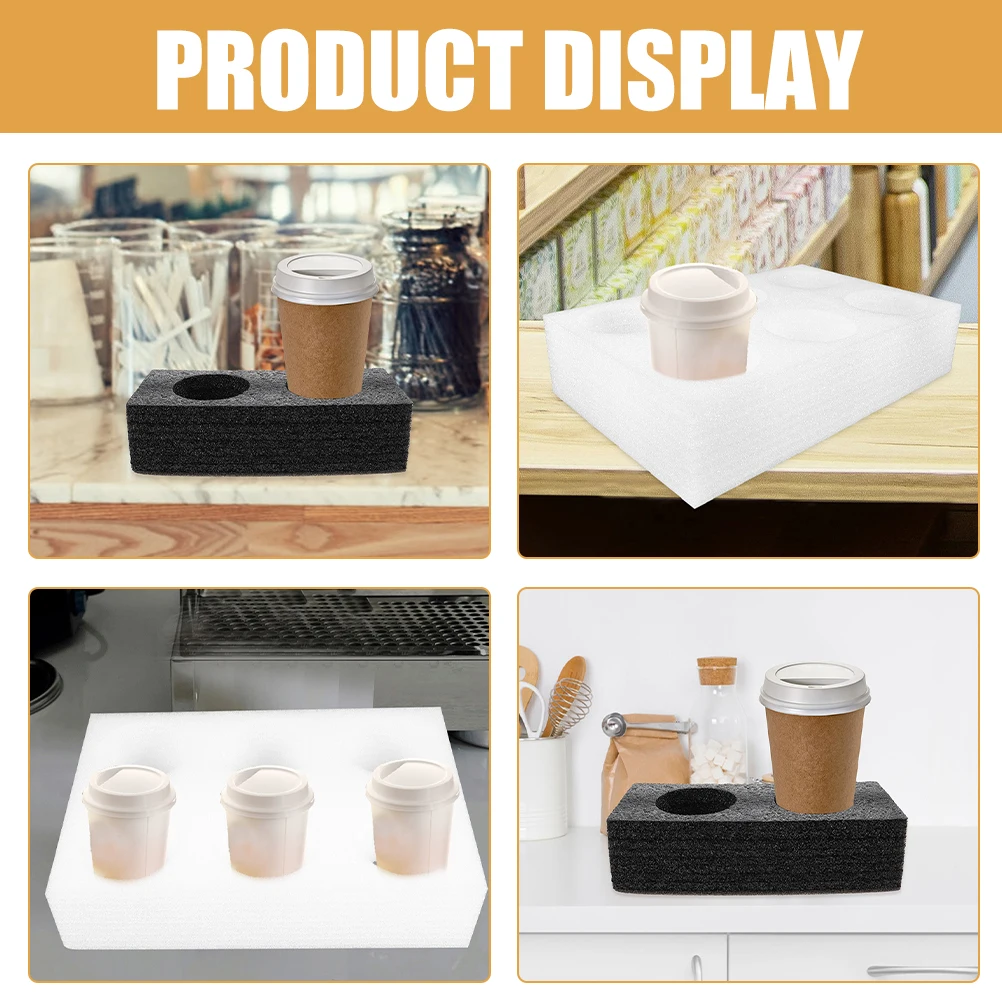 

2 шт. подстаканники для напитков на вынос, поднос для пены с несколькими отверстиями, бутылки для кофе, чая с молоком, герметичный держатель для упаковки напитков,