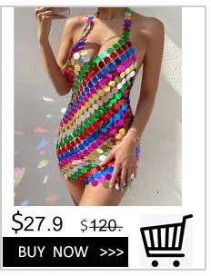 Ingesight. z einzigartige Big Star Pailletten Quaste Mini Top und Rock Frauen sexy Bikini Taille Kette Körpers chmuck Festival Rave Outfit – Detail 7