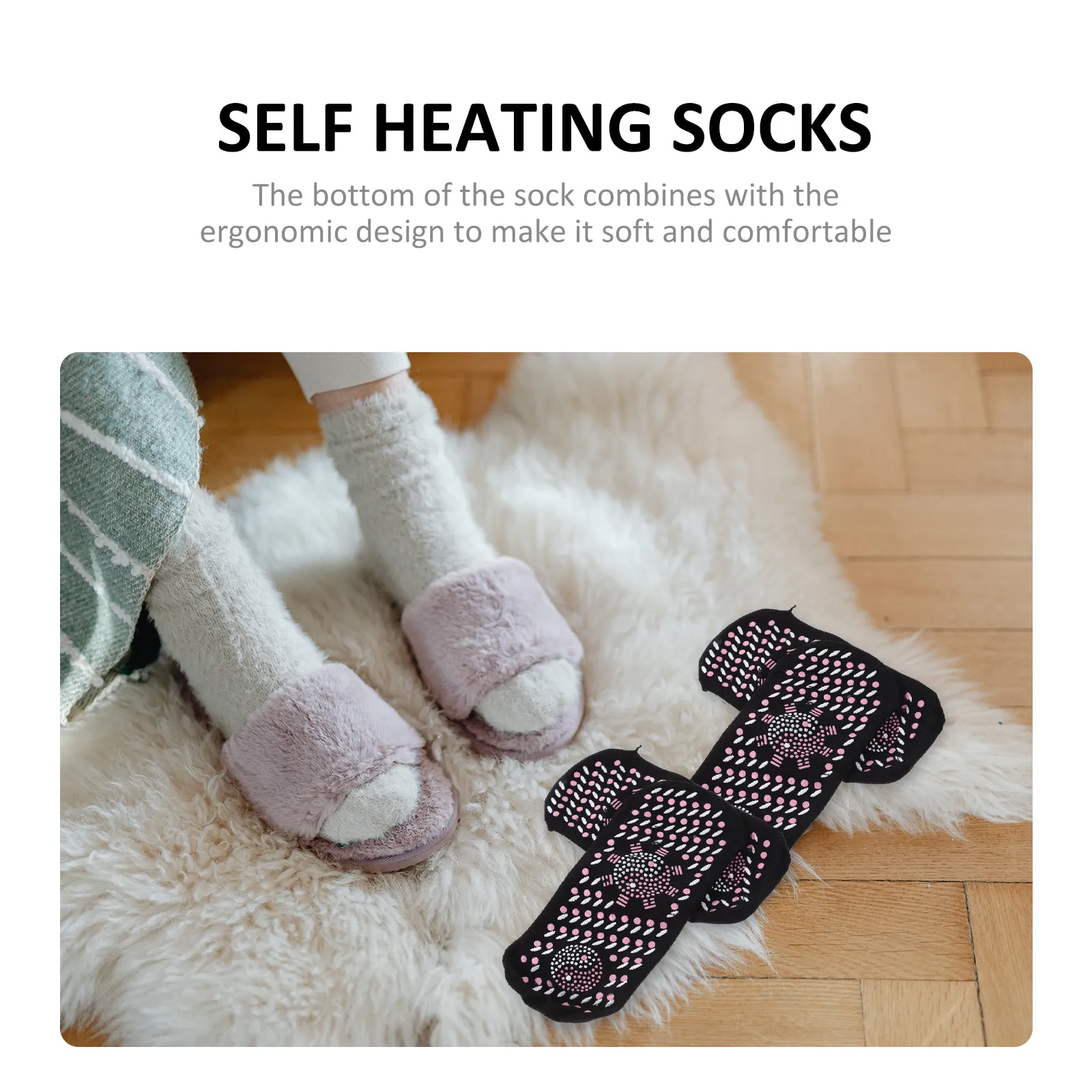 

Self Heating Winter Heated Socks For Men Women Comfortable Non Slip Reusable Warm Daily Use Household Sport Socks