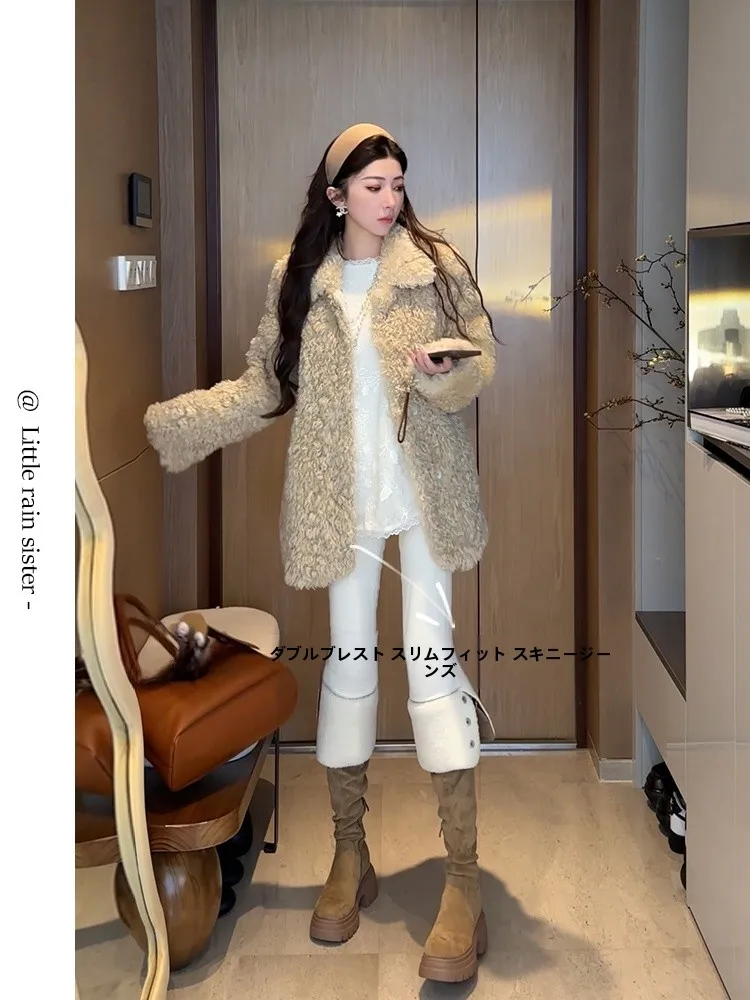 

High Waist Slim Fit Jeans Button Detail Elastic Stretch Bootcut Denim Pants Double Row Buttons Trendy Autumn Ladies Jeans