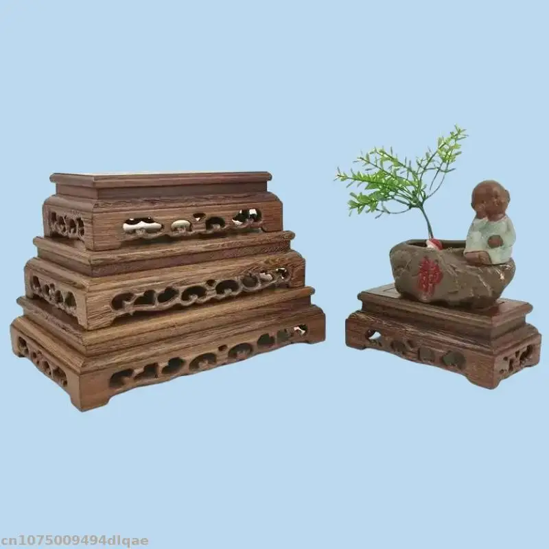 

Solid Wood Display Stand Mini Model Sculpture Base Flower Pot Bonsai Display Stand Incense Burner Fish Tank Handicrafts Base