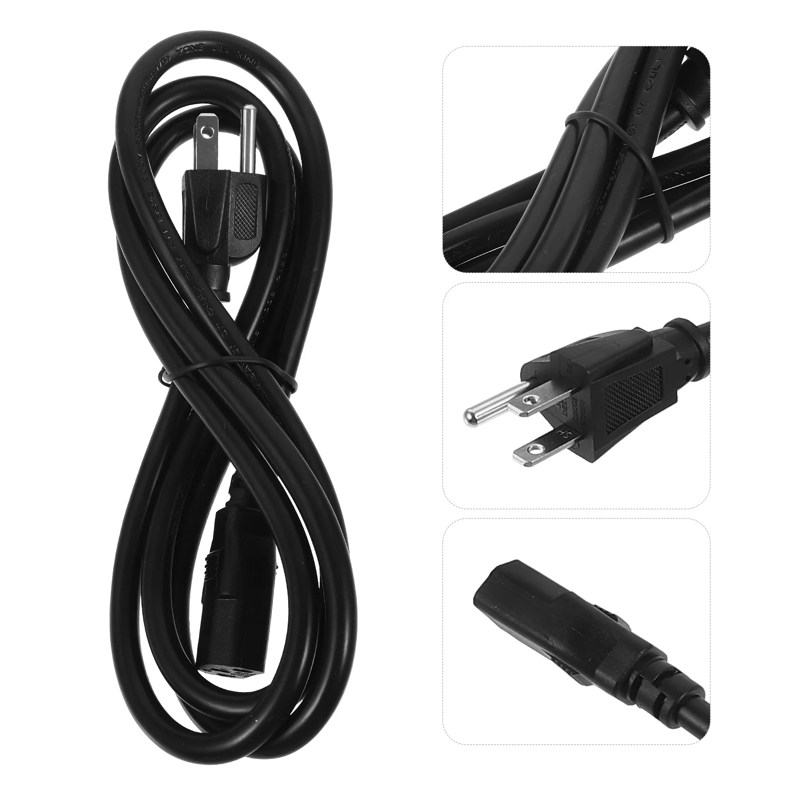

3-Prong Power Cord Cable Extension Replacement Flat Low Profile Plug Us Standard Durable Appliance Radio Power Supply Line