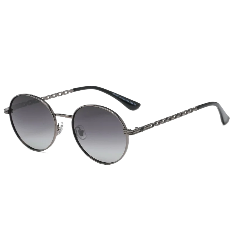 S31457 Retro Round Sunglasses with Chain for Men Polarized UV400