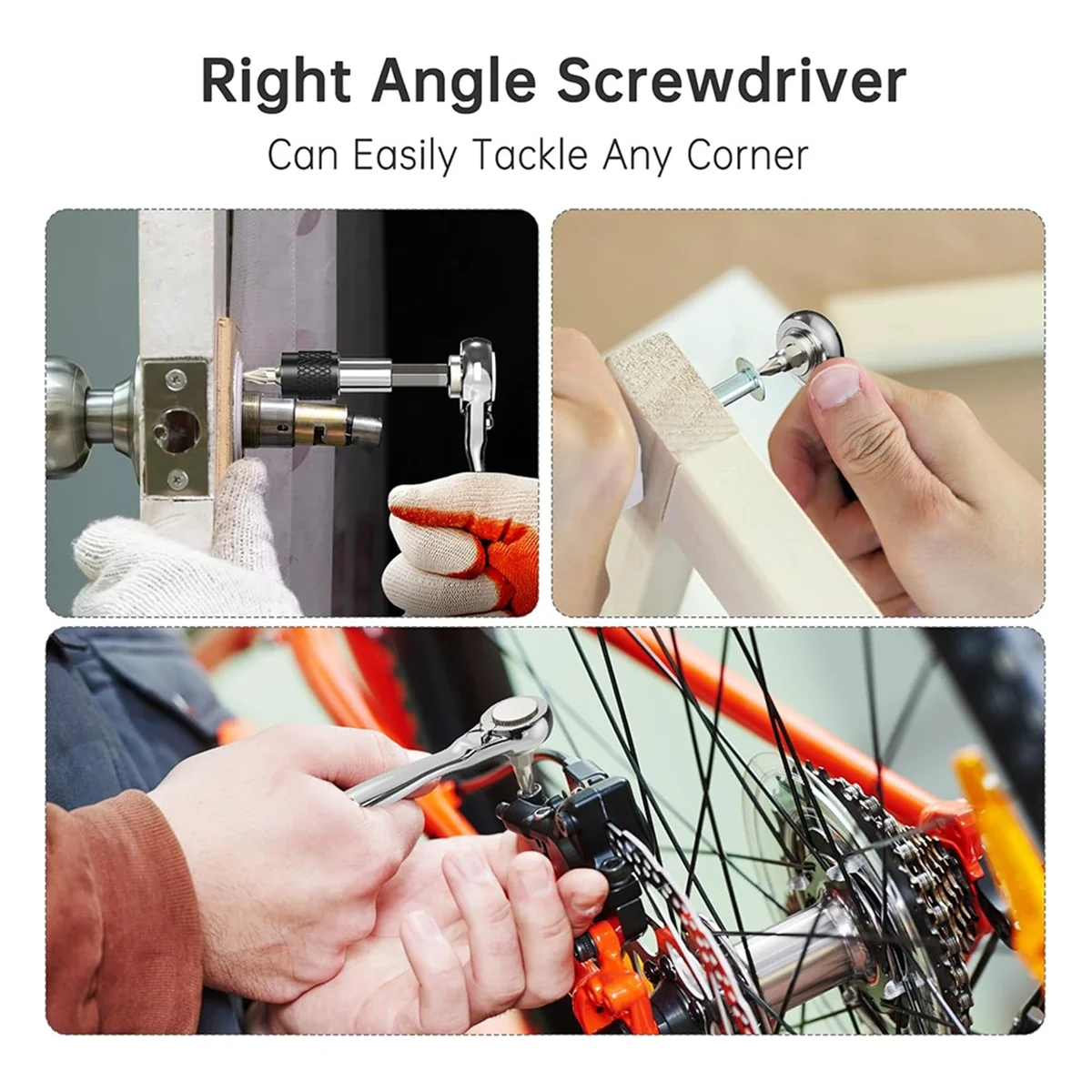 32-In1 Right Angle Screwdriver Small Ratchet Wrench Offset Screwdriver Low Profile Coarse Tooth Ratchet for Tight Spaces