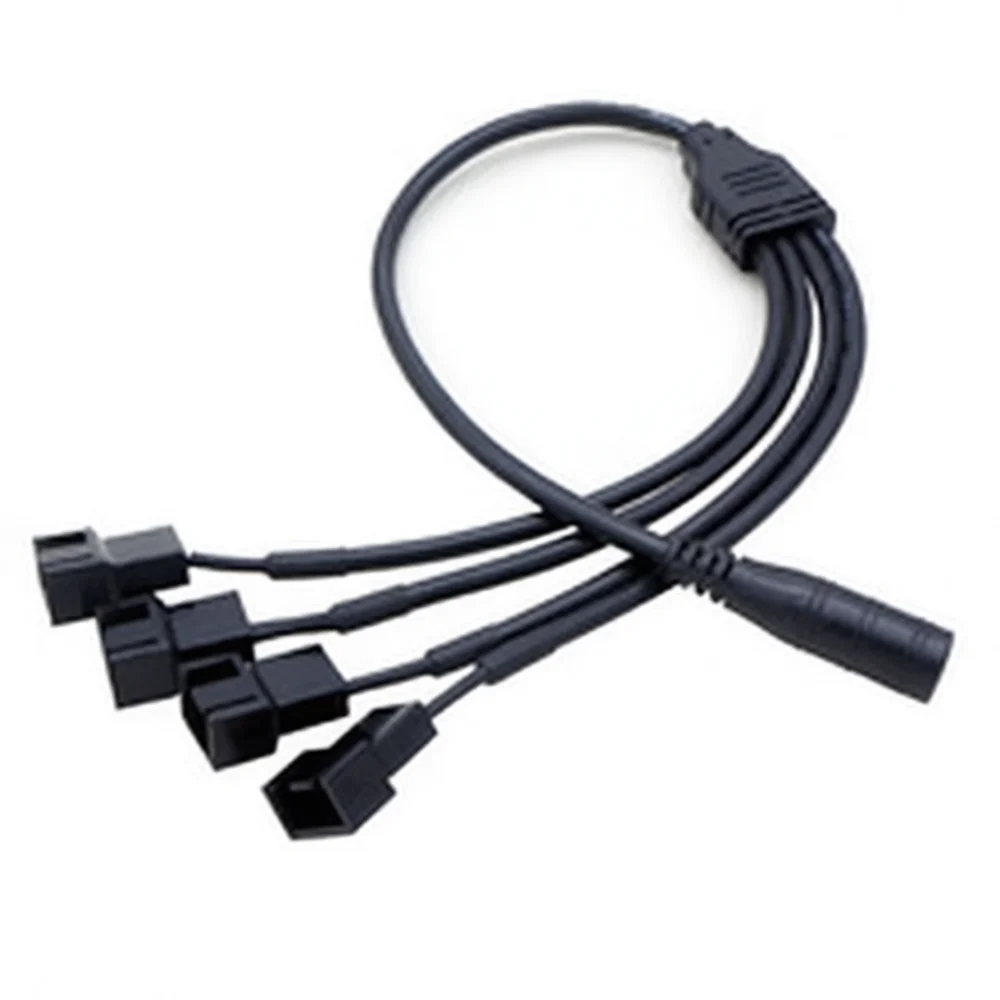 DC5521 To Dual 4Pin Fan Power Extension Wire PC Case Cooler Adapter Cable Computer Cooling System Accessory Parts