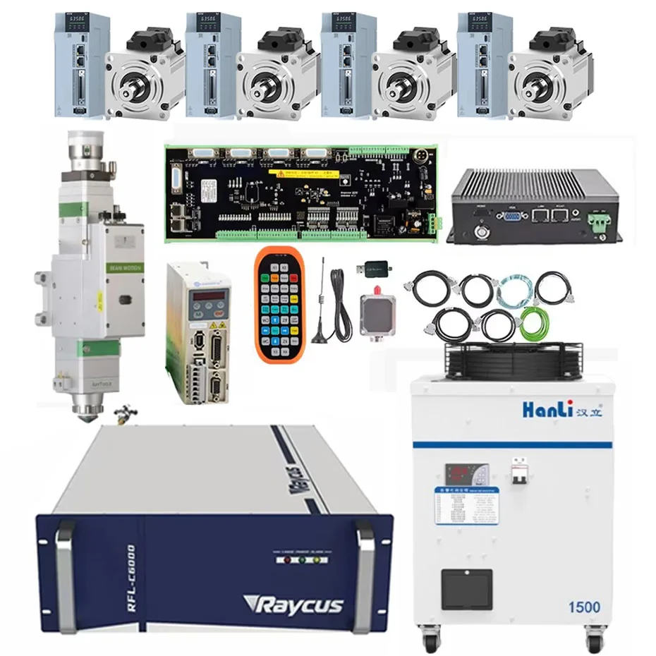 Raytools laser source 1500W 2000W/3000W/6000W fiber laser system XC3000S laser cutting head BM110 chiller Hechuan servo motor