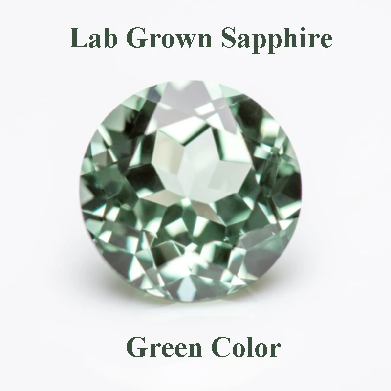 

Lab Grown Sapphire Green Color Round Shape Charms Bead for Diy Jewelry Making Bracelet Materials Selectable AGL Certificate