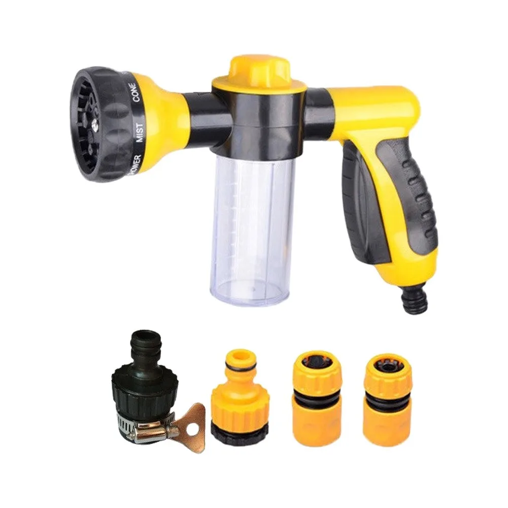 8 Pattern Spray Nozzles 3 Mixed Configuration Garden Hose Attachment Sprayer Nozzle With Reservoir For Soap Or Fertiliser