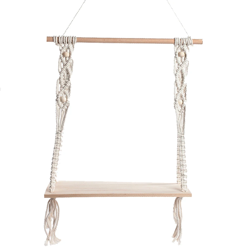 

Bohemian Wall Tapestry Tassel Tapestry Tassel With Shelf Shelf H made Storage Rack Plant Room Decor