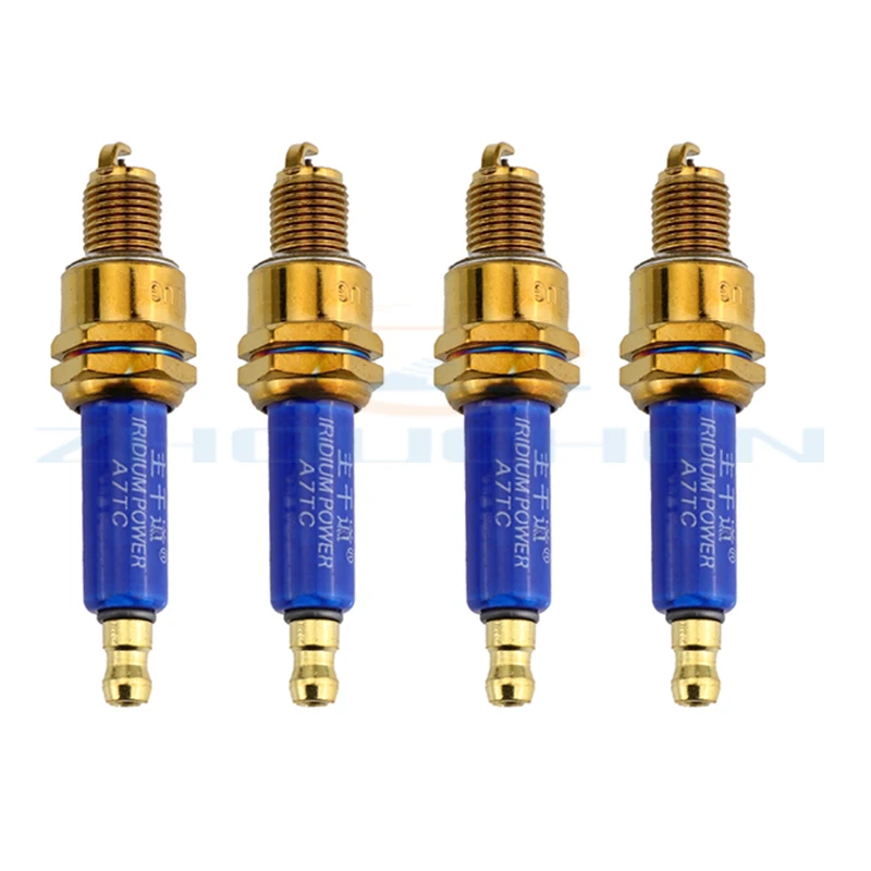 4pcs Iridium Power A7TC Spark Plug for ATV,Dirt Bike,Pit Bike,Scooter,Motorcycle Go kart Engine