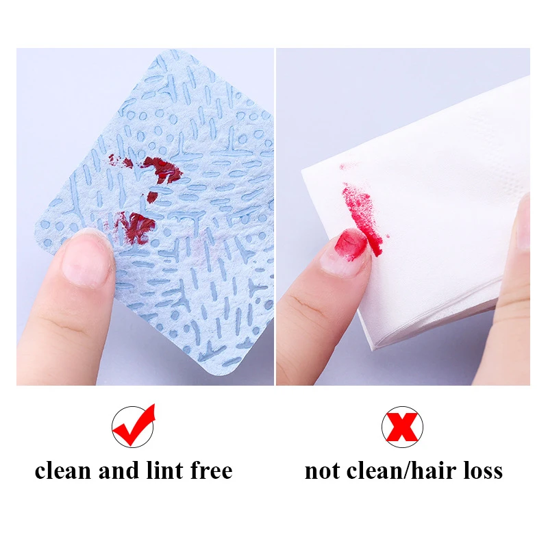 180/540Pcs Lint Free Anti-Tear Magic Nail & Eyelash Cleaning Pads Thick Non-Woven Remover Wipes Cotton for Nail Salon Use view 6