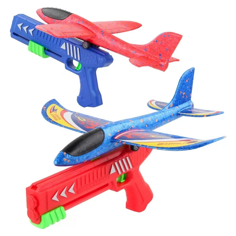 Kids 24 or 34 cm Foam Plane Launcher Outdoor Toy for Boys Sport Catapult Game Children Girl Birthday Xmas Gifts