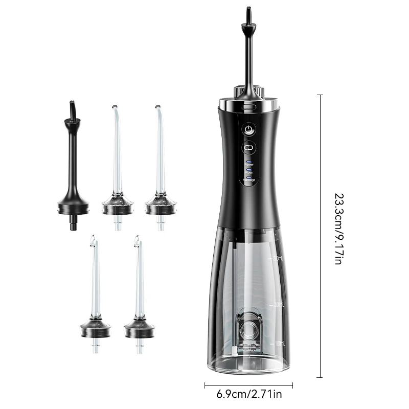 C2 Электрический ирригатор для полости рта с большим резервуаром 350 мл, чистка зубов смартфоном, портативный визуальный ирригатор для ухода за полостью рта